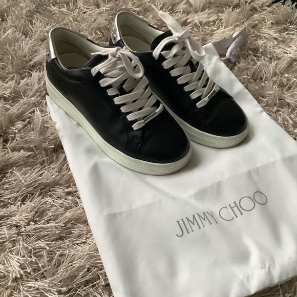 Jimmy Choo Nappa Leather/Rome Low Top Trainers - Picture 4 of 11
